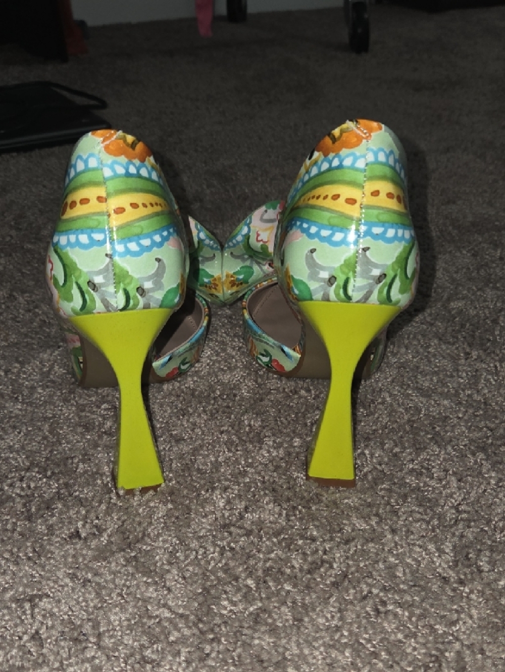 Betsey Johnson Mint Floral Bow Pointed-Toe Heels - Picture 3 of 9